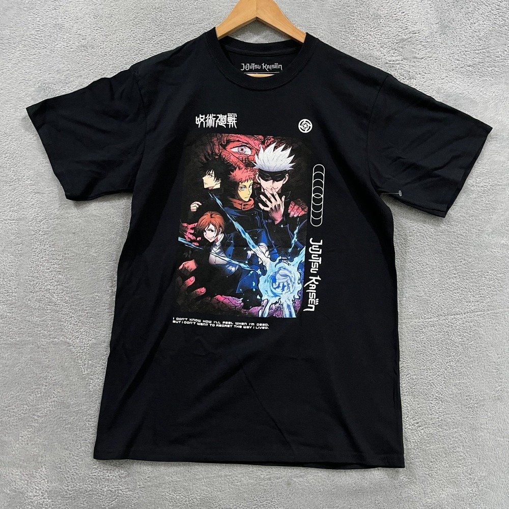 Jujutsu Kaisen Crunchyroll Mens Medium Black Anime Cotton‎ Shirt Tee Graphic Y2K